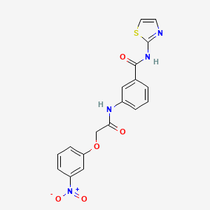 molecular formula C18H14N4O5S B3948677 3-[2-(3-NITROPHENOXY)ACETAMIDO]-N-(1,3-THIAZOL-2-YL)BENZAMIDE 