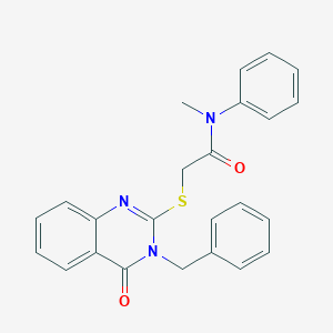 molecular formula C24H21N3O2S B394868 2-[(3-benzyl-4-oxo-3,4-dihydroquinazolin-2-yl)sulfanyl]-N-methyl-N-phenylacetamide 