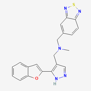 1-[3-(1-benzofuran-2-yl)-1H-pyrazol-4-yl]-N-(2,1,3-benzothiadiazol-5-ylmethyl)-N-methylmethanamine