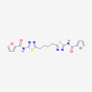 molecular formula C18H16N6O4S2 B3948692 N,N'-(1,4-butanediyldi-1,3,4-thiadiazole-5,2-diyl)di(2-furamide) 