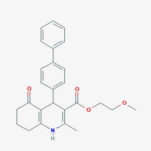 molecular formula C26H27NO4 B394873 2-Methoxyethyl 4-(biphenyl-4-yl)-2-methyl-5-oxo-1,4,5,6,7,8-hexahydroquinoline-3-carboxylate 