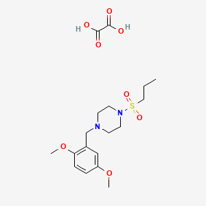 molecular formula C18H28N2O8S B3948731 1-[(2,5-Dimethoxyphenyl)methyl]-4-propylsulfonylpiperazine;oxalic acid 