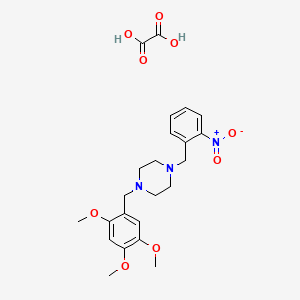 molecular formula C23H29N3O9 B3948766 1-[(2-Nitrophenyl)methyl]-4-[(2,4,5-trimethoxyphenyl)methyl]piperazine;oxalic acid 