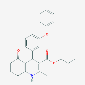 molecular formula C26H27NO4 B394877 Propyl 2-methyl-5-oxo-4-(3-phenoxyphenyl)-1,4,5,6,7,8-hexahydroquinoline-3-carboxylate 