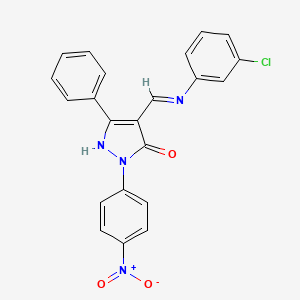 (4Z)-4-{[(3-chlorophenyl)amino]methylidene}-2-(4-nitrophenyl)-5-phenyl-2,4-dihydro-3H-pyrazol-3-one