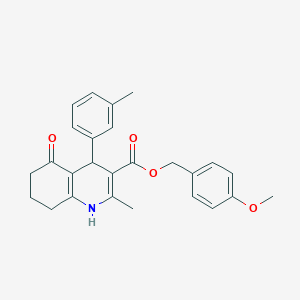 4-Methoxybenzyl 2-methyl-4-(3-methylphenyl)-5-oxo-1,4,5,6,7,8-hexahydroquinoline-3-carboxylate