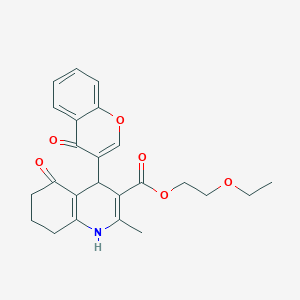 molecular formula C24H25NO6 B394879 2-ethoxyethyl 2-methyl-5-oxo-4-(4-oxo-4H-chromen-3-yl)-1,4,5,6,7,8-hexahydroquinoline-3-carboxylate 