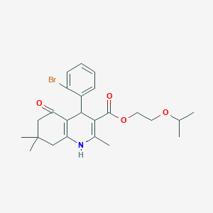molecular formula C24H30BrNO4 B394880 2-Isopropoxyethyl 4-(2-bromophenyl)-2,7,7-trimethyl-5-oxo-1,4,5,6,7,8-hexahydroquinoline-3-carboxylate 