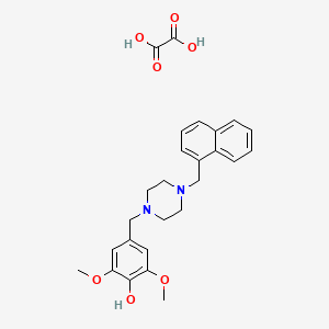 molecular formula C26H30N2O7 B3948826 2,6-dimethoxy-4-{[4-(1-naphthylmethyl)-1-piperazinyl]methyl}phenol ethanedioate (salt) 