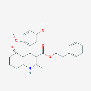 molecular formula C27H29NO5 B394883 2-Phenylethyl 4-(2,5-dimethoxyphenyl)-2-methyl-5-oxo-1,4,5,6,7,8-hexahydroquinoline-3-carboxylate 