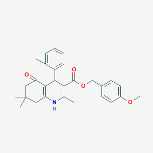 molecular formula C28H31NO4 B394884 4-Methoxybenzyl 2,7,7-trimethyl-4-(2-methylphenyl)-5-oxo-1,4,5,6,7,8-hexahydro-3-quinolinecarboxylate 