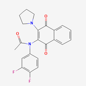 N-(3,4-difluorophenyl)-N-[1,4-dioxo-3-(1-pyrrolidinyl)-1,4-dihydro-2-naphthalenyl]acetamide