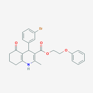 molecular formula C25H24BrNO4 B394885 2-Phenoxyethyl 4-(3-bromophenyl)-2-methyl-5-oxo-1,4,5,6,7,8-hexahydro-3-quinolinecarboxylate 