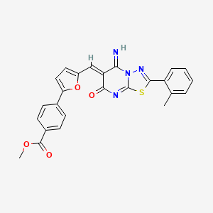 methyl 4-(5-{[5-imino-2-(2-methylphenyl)-7-oxo-5H-[1,3,4]thiadiazolo[3,2-a]pyrimidin-6(7H)-ylidene]methyl}-2-furyl)benzoate