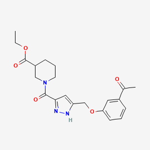 ethyl 1-({5-[(3-acetylphenoxy)methyl]-1H-pyrazol-3-yl}carbonyl)-3-piperidinecarboxylate