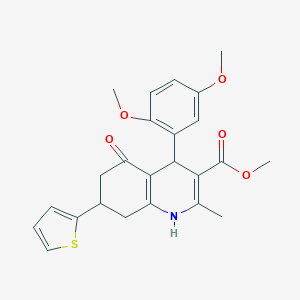 molecular formula C24H25NO5S B394888 Methyl 4-(2,5-dimethoxyphenyl)-2-methyl-5-oxo-7-(thiophen-2-yl)-1,4,5,6,7,8-hexahydroquinoline-3-carboxylate 