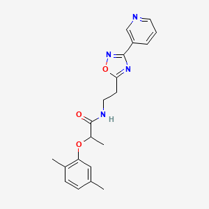 molecular formula C20H22N4O3 B3948887 2-(2,5-dimethylphenoxy)-N-[2-(3-pyridin-3-yl-1,2,4-oxadiazol-5-yl)ethyl]propanamide 