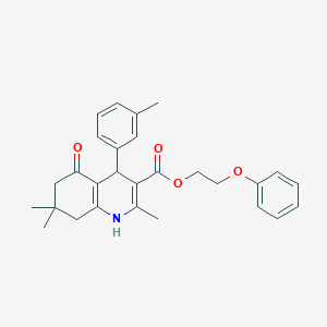 molecular formula C28H31NO4 B394889 2-Phenoxyethyl 2,7,7-trimethyl-4-(3-methylphenyl)-5-oxo-1,4,5,6,7,8-hexahydro-3-quinolinecarboxylate 