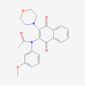 N-(3-Methoxyphenyl)-N-[3-(morpholin-4-YL)-1,4-dioxo-1,4-dihydronaphthalen-2-YL]acetamide