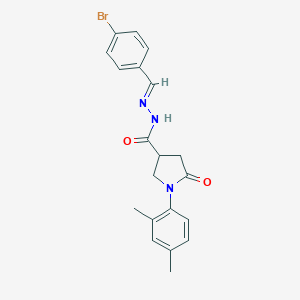 molecular formula C20H20BrN3O2 B394892 N'-(4-bromobenzylidene)-1-(2,4-dimethylphenyl)-5-oxo-3-pyrrolidinecarbohydrazide 