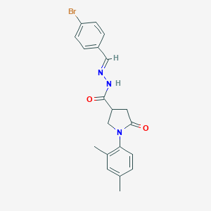 molecular formula C20H20BrN3O2 B394892 N'-[(E)-(4-bromophenyl)methylidene]-1-(2,4-dimethylphenyl)-5-oxopyrrolidine-3-carbohydrazide 