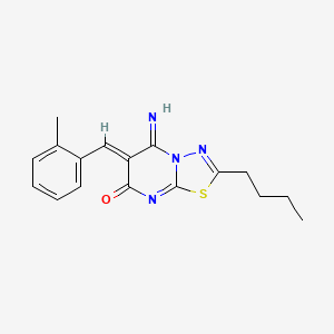 molecular formula C17H18N4OS B3948927 2-butyl-5-imino-6-(2-methylbenzylidene)-5,6-dihydro-7H-[1,3,4]thiadiazolo[3,2-a]pyrimidin-7-one 