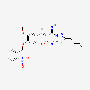 2-butyl-5-imino-6-{3-methoxy-4-[(2-nitrobenzyl)oxy]benzylidene}-5,6-dihydro-7H-[1,3,4]thiadiazolo[3,2-a]pyrimidin-7-one