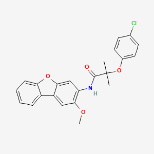 2-(4-chlorophenoxy)-N-(2-methoxydibenzo[b,d]furan-3-yl)-2-methylpropanamide