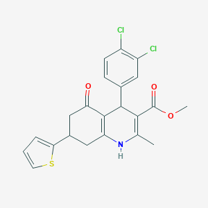 molecular formula C22H19Cl2NO3S B394898 Methyl 4-(3,4-dichlorophenyl)-2-methyl-5-oxo-7-thien-2-yl-1,4,5,6,7,8-hexahydroquinoline-3-carboxylate 