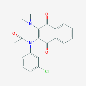 molecular formula C20H17ClN2O3 B3948982 N-(3-chlorophenyl)-N-[3-(dimethylamino)-1,4-dioxo-1,4-dihydro-2-naphthalenyl]acetamide 