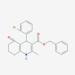 molecular formula C24H22BrNO3 B394899 Benzyl 4-(2-bromophenyl)-2-methyl-5-oxo-1,4,5,6,7,8-hexahydroquinoline-3-carboxylate 