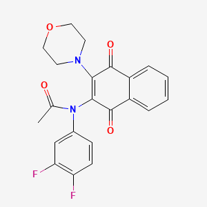 molecular formula C22H18F2N2O4 B3949003 N-(3,4-difluorophenyl)-N-[3-(4-morpholinyl)-1,4-dioxo-1,4-dihydro-2-naphthalenyl]acetamide 