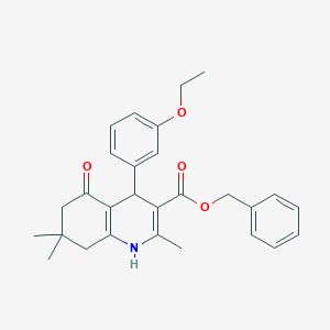 molecular formula C28H31NO4 B394901 Benzyl 4-(3-ethoxyphenyl)-2,7,7-trimethyl-5-oxo-1,4,5,6,7,8-hexahydroquinoline-3-carboxylate 