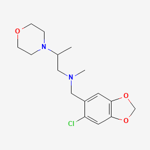 molecular formula C16H23ClN2O3 B3949022 N-[(6-chloro-1,3-benzodioxol-5-yl)methyl]-N-methyl-2-morpholin-4-ylpropan-1-amine 