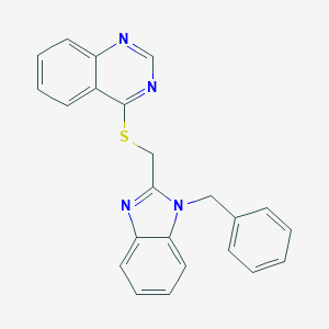 molecular formula C23H18N4S B394904 4-{[(1-benzyl-1H-benzimidazol-2-yl)methyl]sulfanyl}quinazoline 