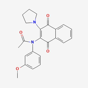 N-[1,4-Dioxo-3-(pyrrolidin-1-YL)-1,4-dihydronaphthalen-2-YL]-N-(3-methoxyphenyl)acetamide