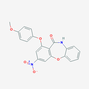molecular formula C20H14N2O6 B394907 1-(4-Methoxyphenoxy)-3-nitrodibenzo[b,f][1,4]oxazepin-11(10H)-one 