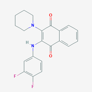 2-[(3,4-difluorophenyl)amino]-3-(1-piperidinyl)naphthoquinone