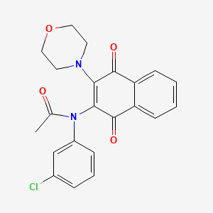 N-(3-chlorophenyl)-N-(3-morpholin-4-yl-1,4-dioxonaphthalen-2-yl)acetamide