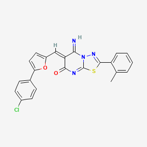 6-{[5-(4-chlorophenyl)-2-furyl]methylene}-5-imino-2-(2-methylphenyl)-5,6-dihydro-7H-[1,3,4]thiadiazolo[3,2-a]pyrimidin-7-one