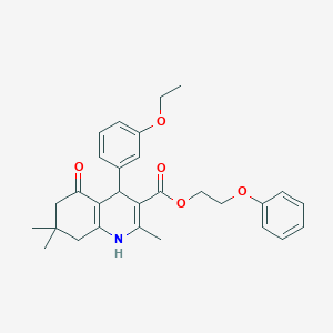 2-Phenoxyethyl 4-(3-ethoxyphenyl)-2,7,7-trimethyl-5-oxo-1,4,5,6,7,8-hexahydro-3-quinolinecarboxylate