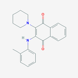 2-(2-Methylanilino)-3-piperidin-1-ylnaphthalene-1,4-dione