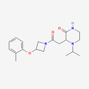 molecular formula C19H27N3O3 B3949114 4-isopropyl-3-{2-[3-(2-methylphenoxy)azetidin-1-yl]-2-oxoethyl}piperazin-2-one 