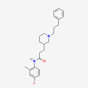 molecular formula C24H31FN2O B3949125 N-(4-fluoro-2-methylphenyl)-3-[1-(3-phenylpropyl)-3-piperidinyl]propanamide 