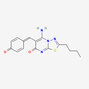 2-butyl-6-(4-hydroxybenzylidene)-5-imino-5,6-dihydro-7H-[1,3,4]thiadiazolo[3,2-a]pyrimidin-7-one