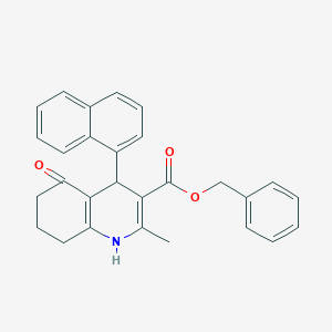 molecular formula C28H25NO3 B394915 Benzyl 2-methyl-4-(1-naphthyl)-5-oxo-1,4,5,6,7,8-hexahydro-3-quinolinecarboxylate 