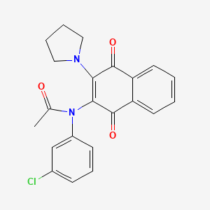 molecular formula C22H19ClN2O3 B3949154 N-(3-chlorophenyl)-N-(1,4-dioxo-3-pyrrolidin-1-ylnaphthalen-2-yl)acetamide 