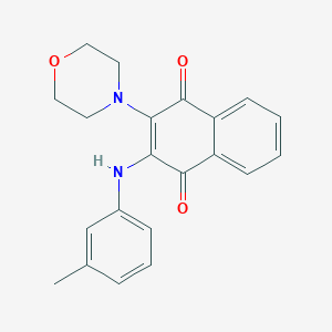 molecular formula C21H20N2O3 B3949159 2-[(3-METHYLPHENYL)AMINO]-3-(MORPHOLIN-4-YL)-1,4-DIHYDRONAPHTHALENE-1,4-DIONE 