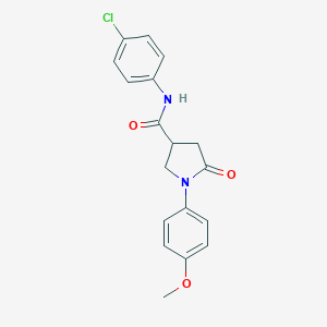 molecular formula C18H17ClN2O3 B394919 N-(4-chlorophenyl)-1-(4-methoxyphenyl)-5-oxopyrrolidine-3-carboxamide 