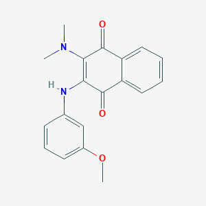 molecular formula C19H18N2O3 B3949196 2-(Dimethylamino)-3-[(3-methoxyphenyl)amino]-1,4-dihydronaphthalene-1,4-dione 